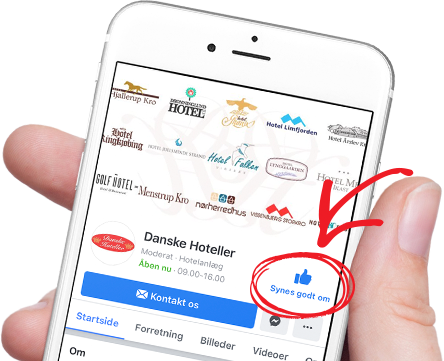 Сторінка датських готелів у Facebook Мобільний макет